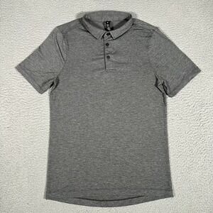 Lululemon Shirt Mens XS Gray Evolution Polo Casual Preppy Stretch Golf Logo‎